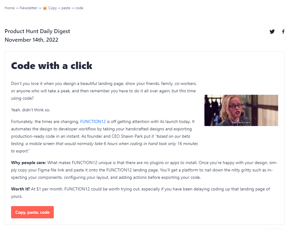 Product Hunt Daily Digest Featuring FUNCTION12